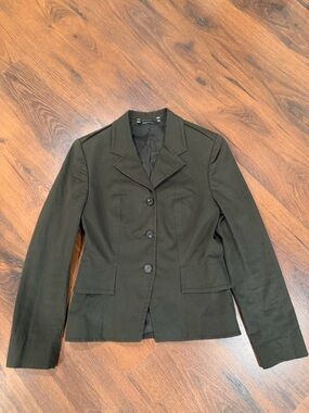 2003 GUCCI BY TOM FORD women's STRUCTURED OFFICER JACKET dark olive Sz 40